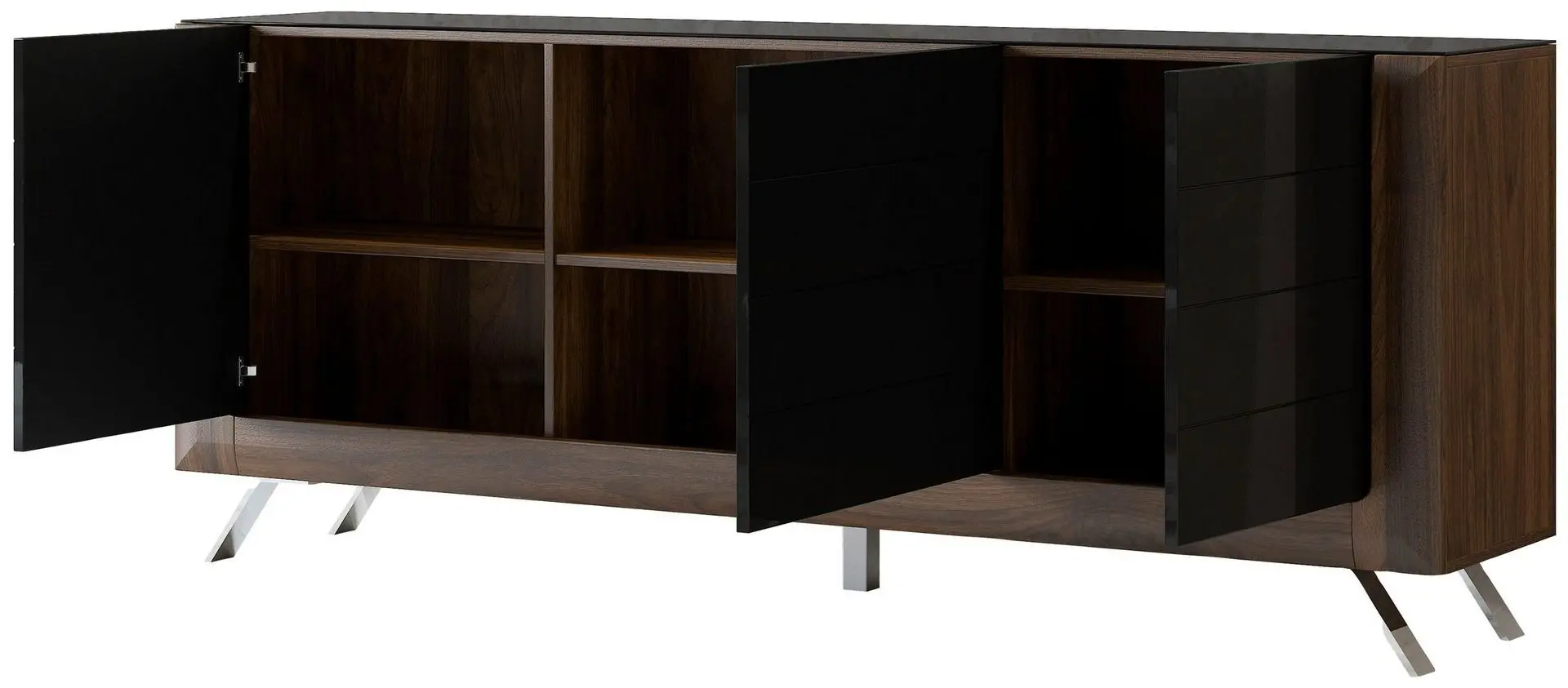 Tumba Helvetia Kasai 3D (Walnut/Black Gloss)