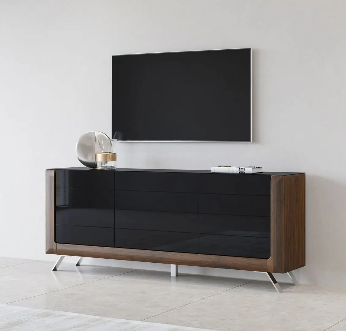 Tumba Helvetia Kasai 3D (Walnut/Black Gloss)