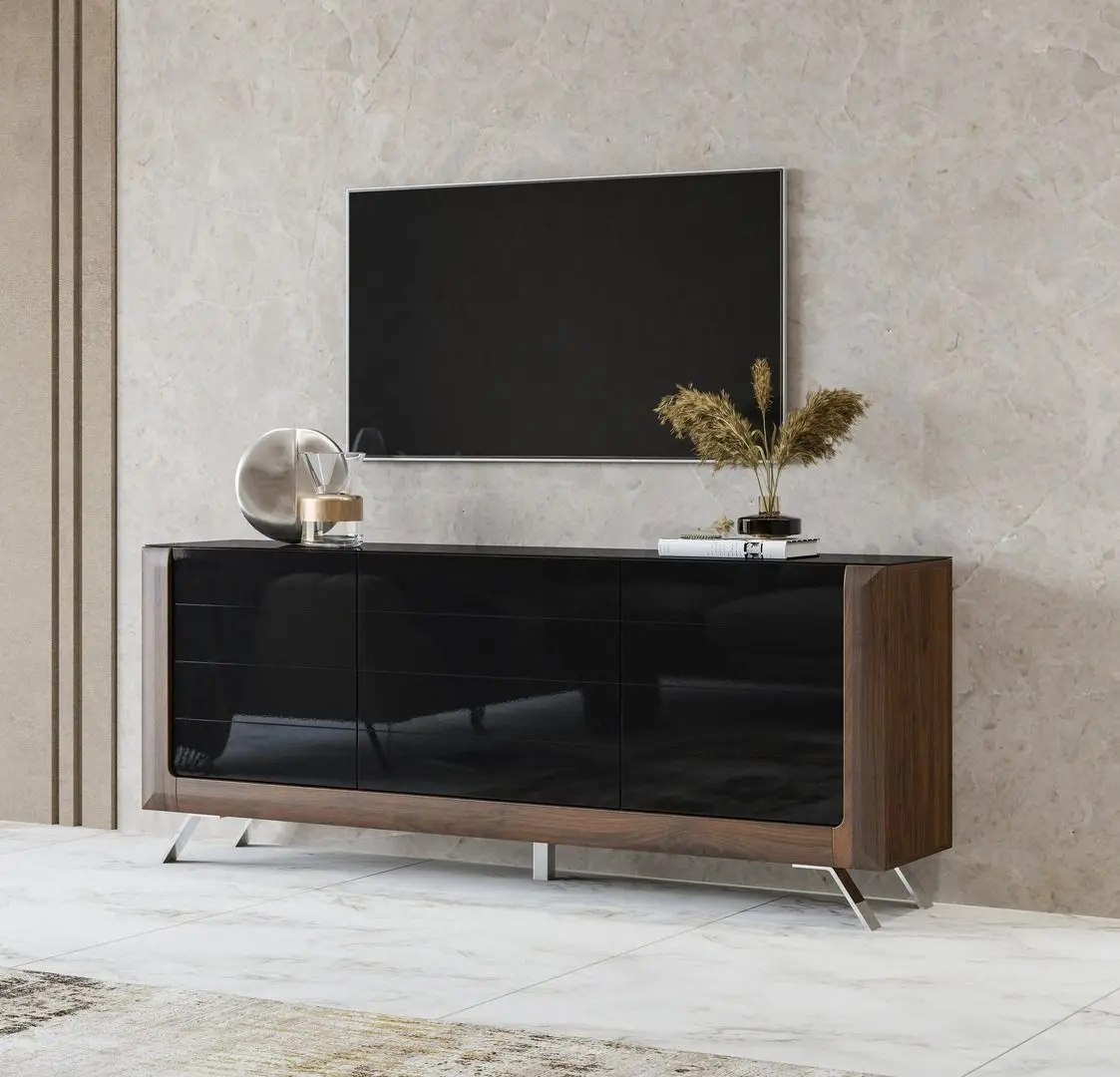 Tumba Helvetia Kasai 3D (Walnut/Black Gloss)