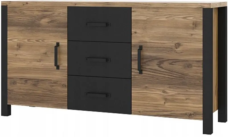 Тумба Helvetia Olin №26 2D3S (Spruce Appenzeller/Black Matt)