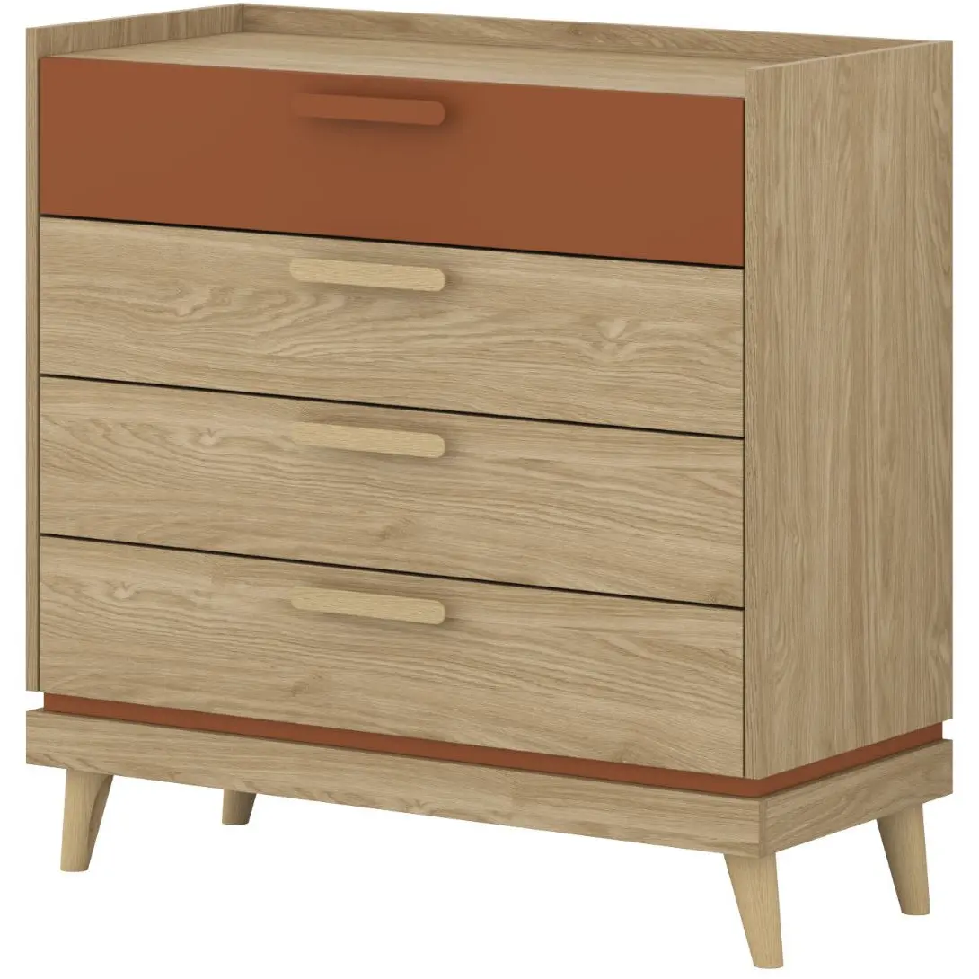 Комод Helvetia Scandi 24D5OH27 (Oiled Oak/Brick Red) - 2