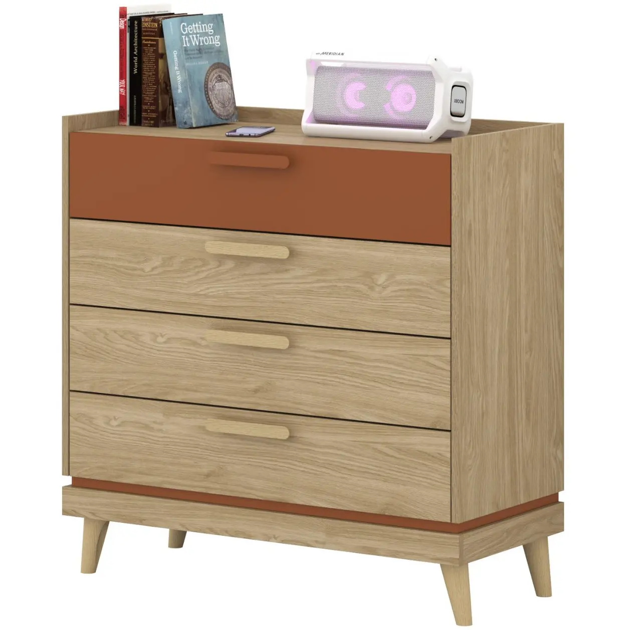 Комод Helvetia Scandi 24D5OH27 (Oiled Oak/Brick Red) - 3