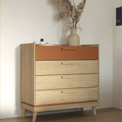 Comoda Helvetia Scandi 24D5OH27 (Oiled Oak/Brick Red)
