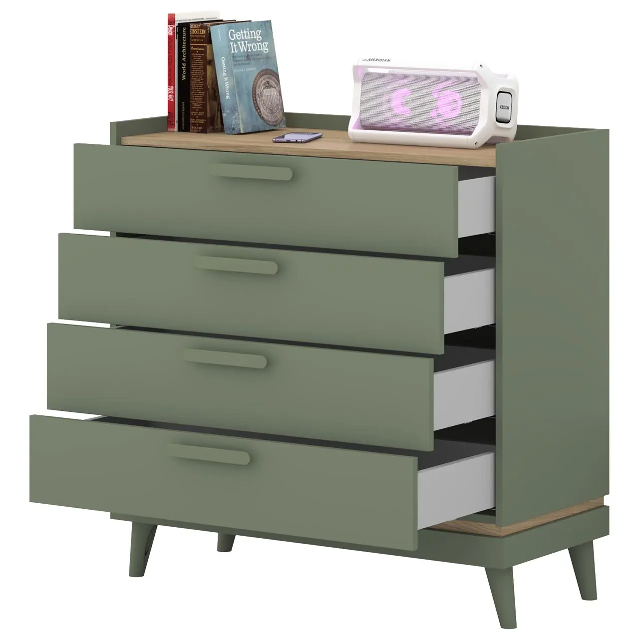 Комод Helvetia Scandi 24GDOH27 (Oiled Oak/Faded Green) - 5