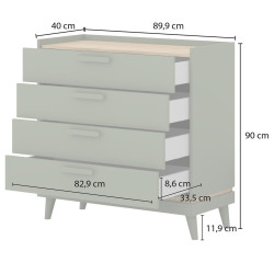 Комод Helvetia Scandi 24GDOH27 (Oiled Oak/Faded Green) Thumb
