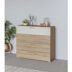 Comoda Helvetia Vertina 4SZ 100cm (Wild Oak/Beige)