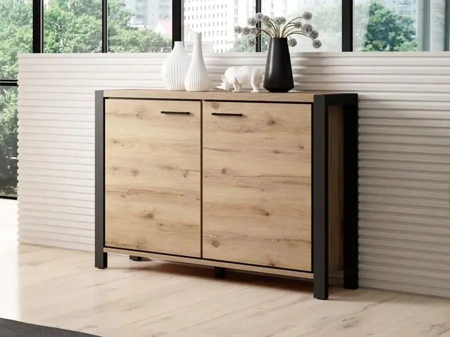 Тумба Helvetia Aktiv №45 2D (Taurus Oak/Black Matt)