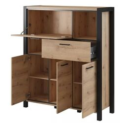 Тумба Helvetia Aktiv №46 3D1S1K (Taurus Oak/Black Matt) Thumb