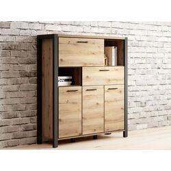 Тумба Helvetia Aktiv №46 3D1S1K (Taurus Oak/Black Matt) Thumb