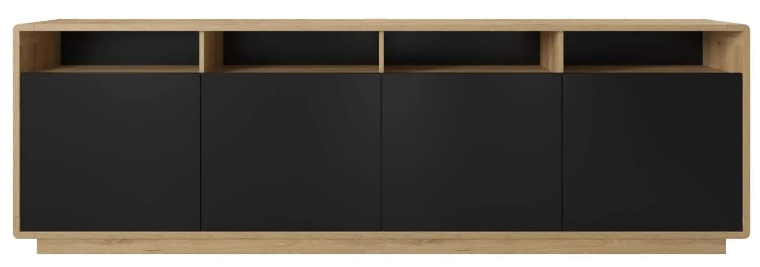 Тумба Helvetia Aston №25 4D (Black Matt/Taurus Oak)