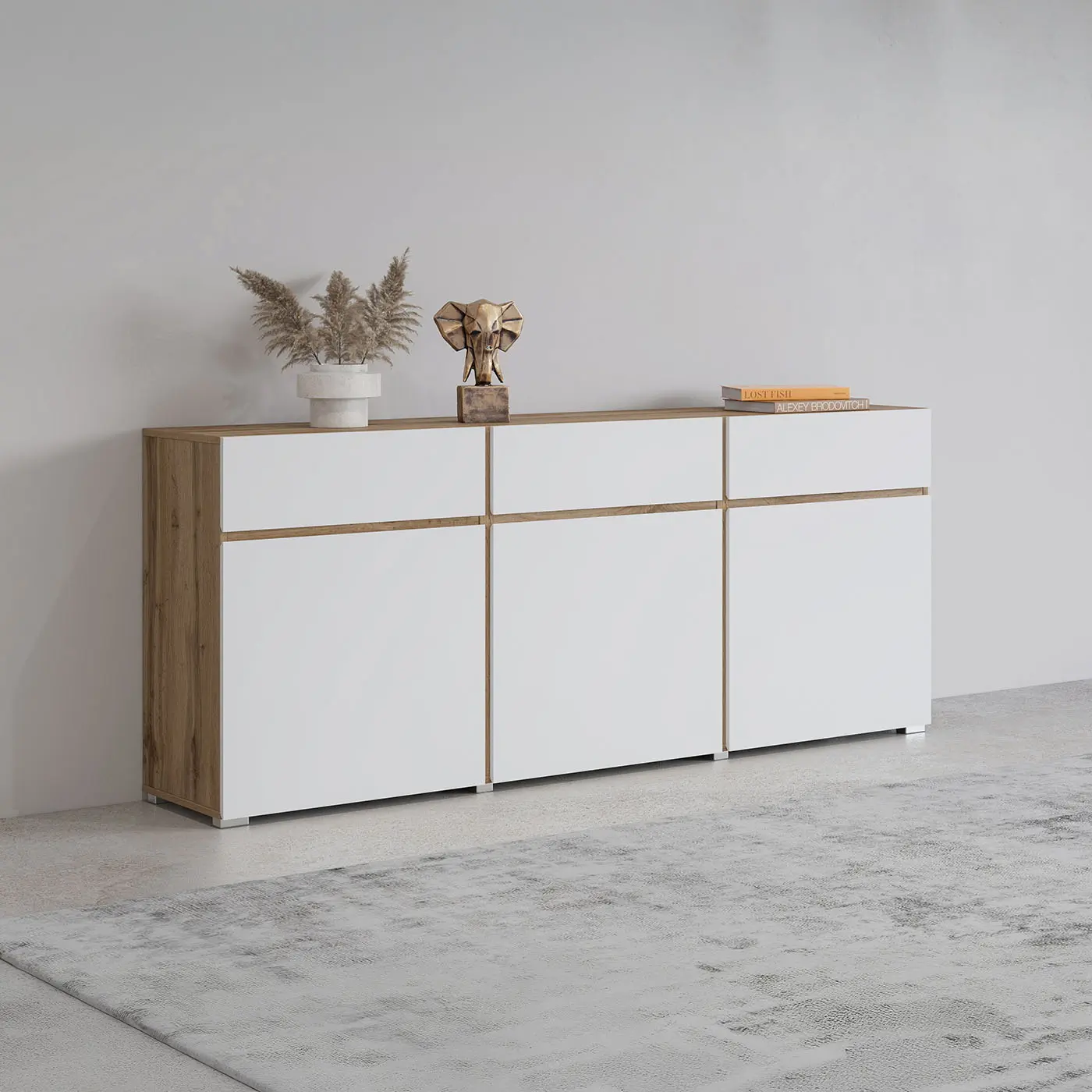 Тумба Helvetia Cross 24N9MY43 (Wotan Oak/White)