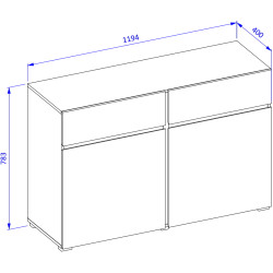 Тумба Helvetia Cross 24N9MY45 (Wotan Oak/White) Thumb