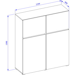 Тумба Helvetia Cross 24N9MY76 (Wotan Oak/White) Thumb