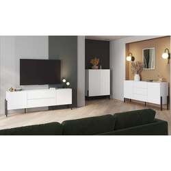 Тумба Helvetia Jukon 2D 114 cm (White Matt/Black) Thumb