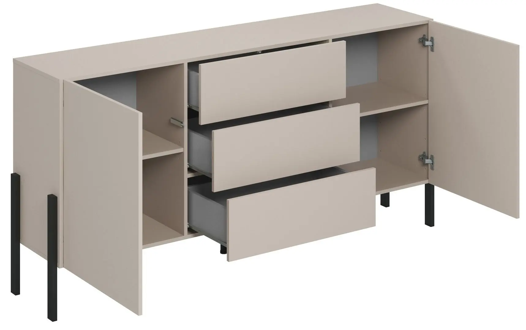 Тумба Helvetia Jukon 2D3SZ 180 cm (Cashmere/Black)