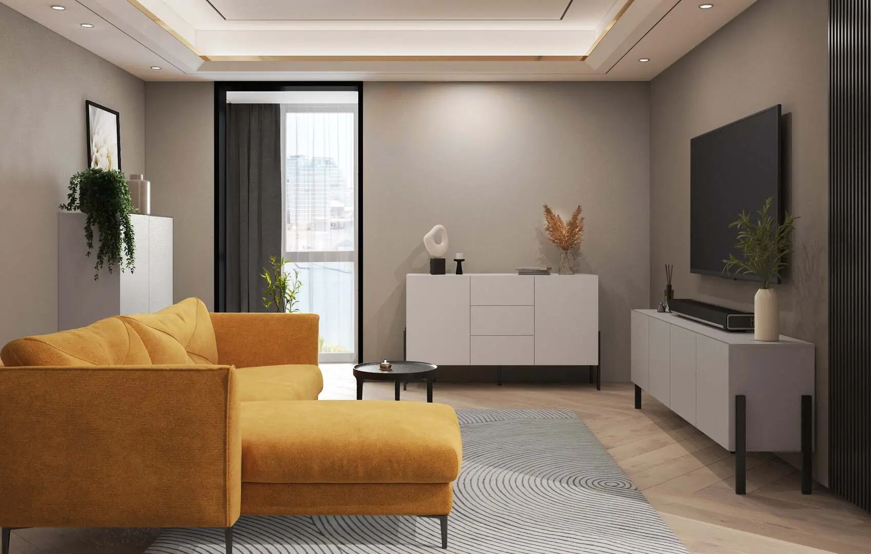 Тумба Helvetia Jukon 2D3SZ 180 cm (Cashmere/Black)