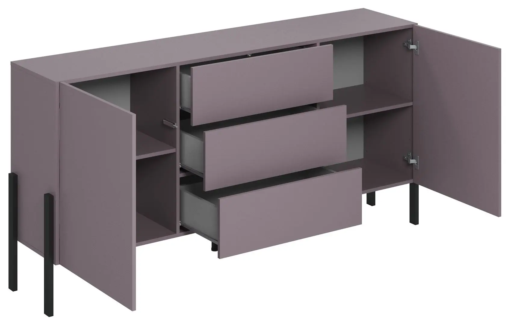 Тумба Helvetia Jukon 2D3SZ 180 cm (Plum/Black) - 3