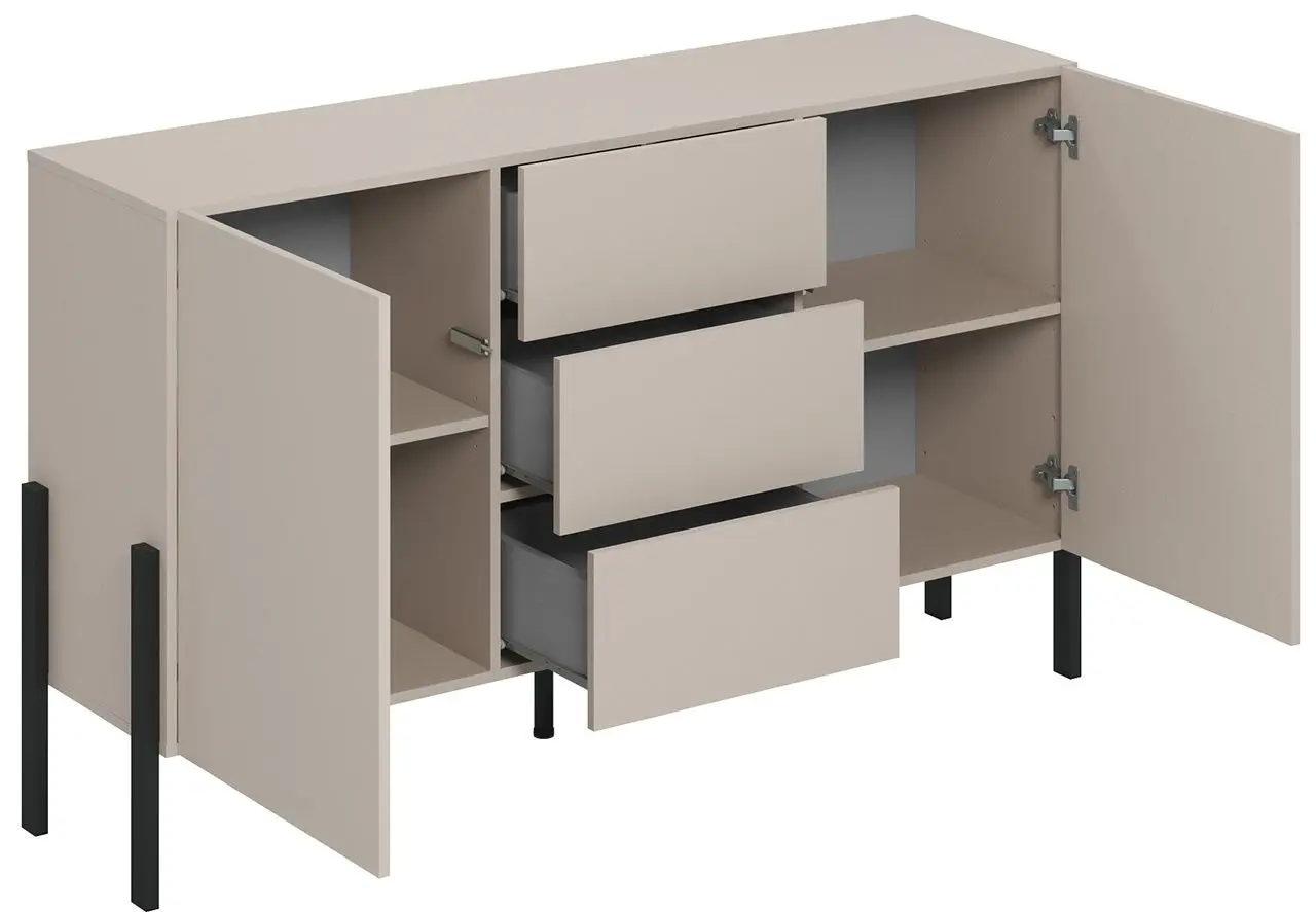 Тумба Helvetia Jukon 2D3SZ 154 cm (Cashmere/Black)