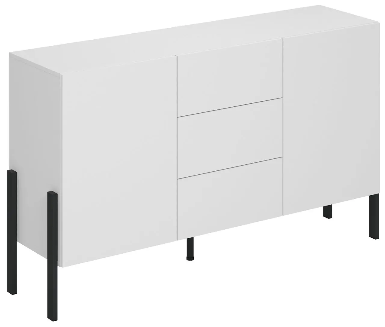 Тумба Helvetia Jukon 2D3SZ 154 cm (White Matt/Black)