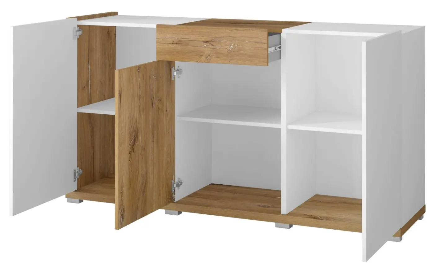 Tumba Helvetia Lars №43 3D1S (White/White Gloss/Flagstaff Oak) - 3