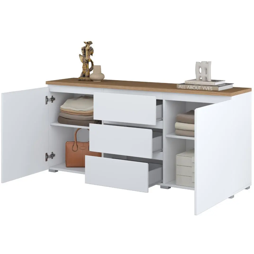 Тумба Helvetia Modo 247VOJ26 (White/Mauvella Oak) - 3