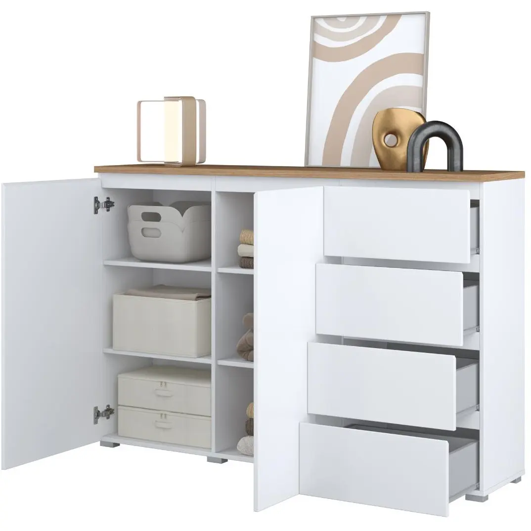 Тумба Helvetia Modo 247VOJ45 (White/Mauvella Oak) - 5