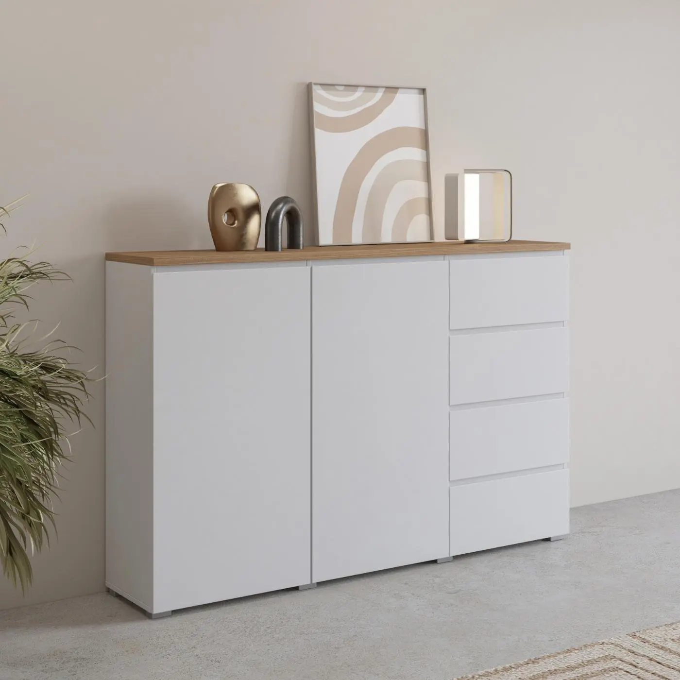 Тумба Helvetia Modo 247VOJ45 (White/Mauvella Oak) - 6
