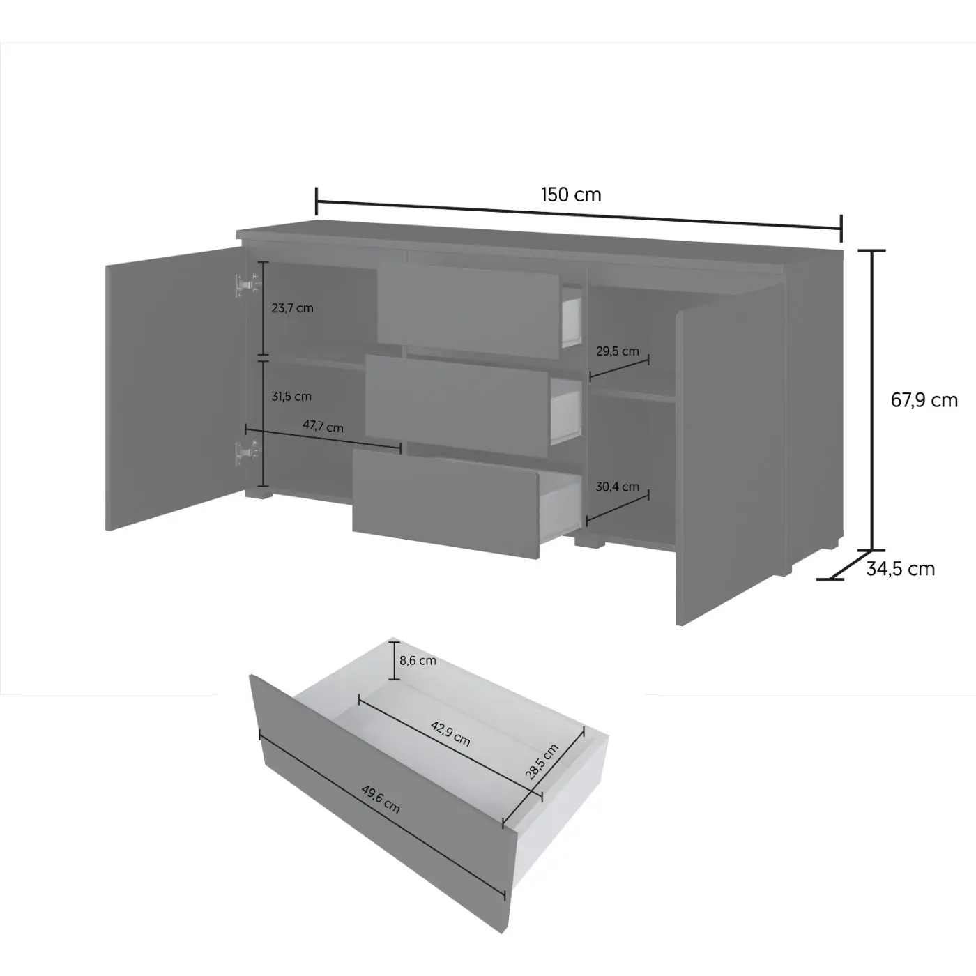 Тумба Helvetia Modo 24W5OJ26 (Black Onyks/Mauvella Oak) - 6