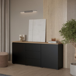Тумба Helvetia Modo 24W5OJ26 (Black Onyks/Mauvella Oak) Thumb
