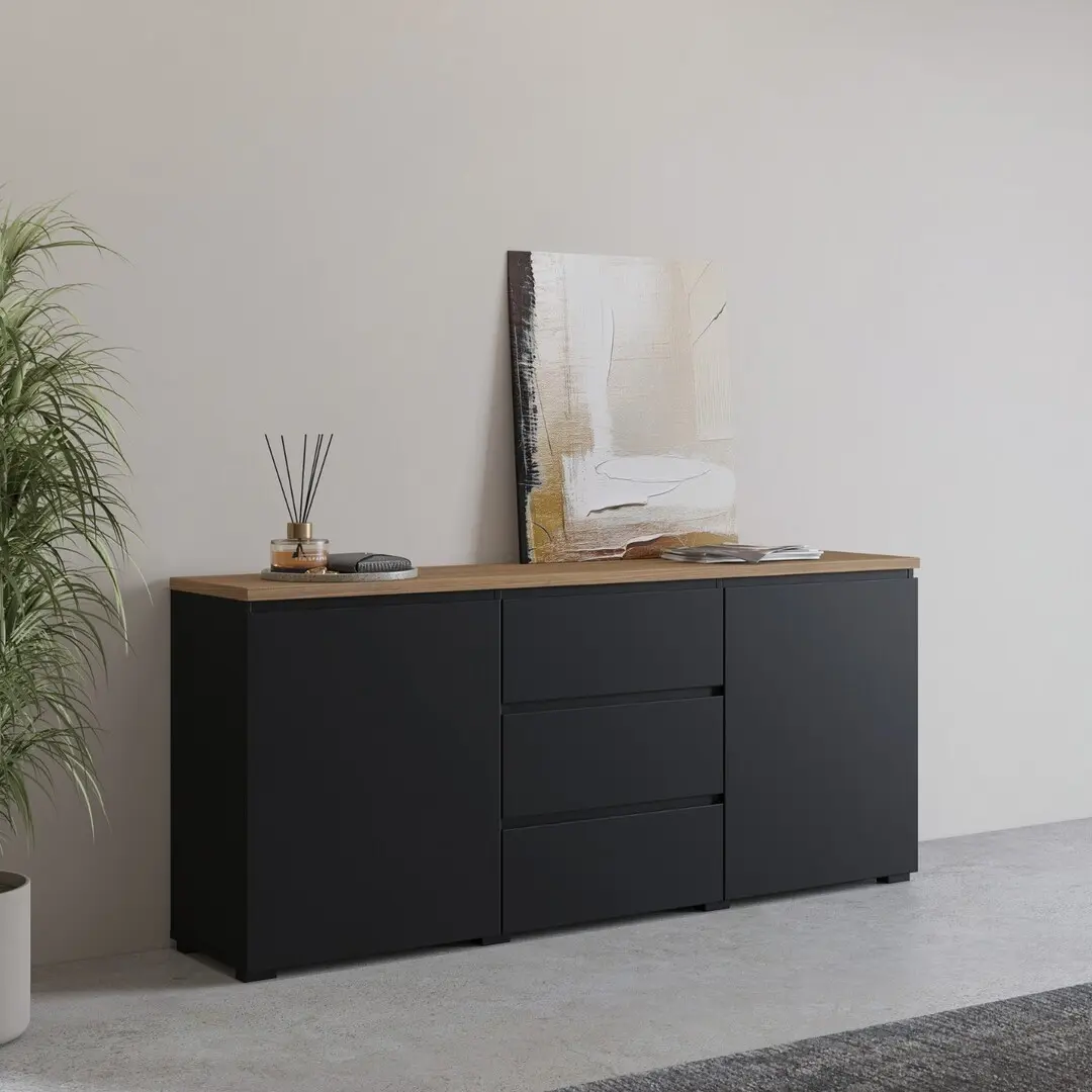 Тумба Helvetia Modo 24W5OJ26 (Black Onyks/Mauvella Oak)