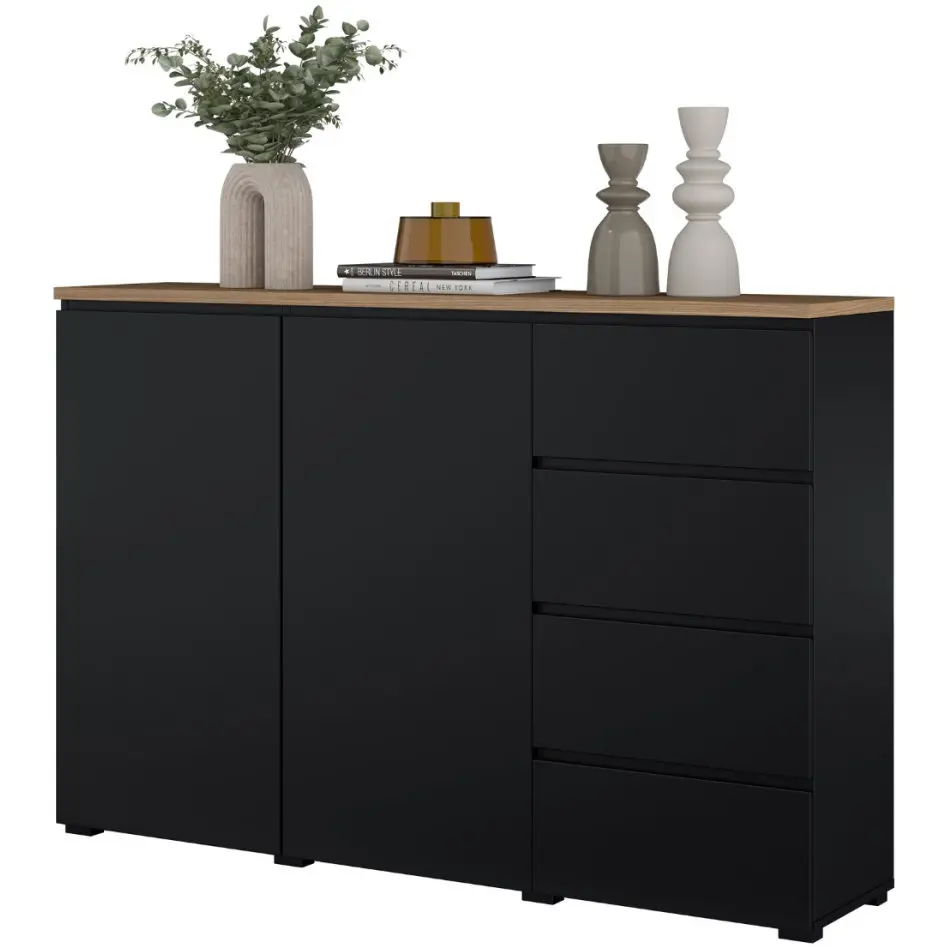 Тумба Helvetia Modo 24W5OJ45 (Black Onyks/Mauvella Oak) - 3