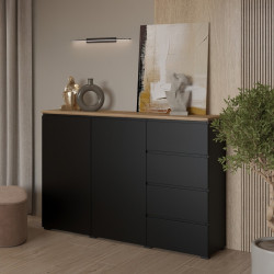 Тумба Helvetia Modo 24W5OJ45 (Black Onyks/Mauvella Oak) Thumb