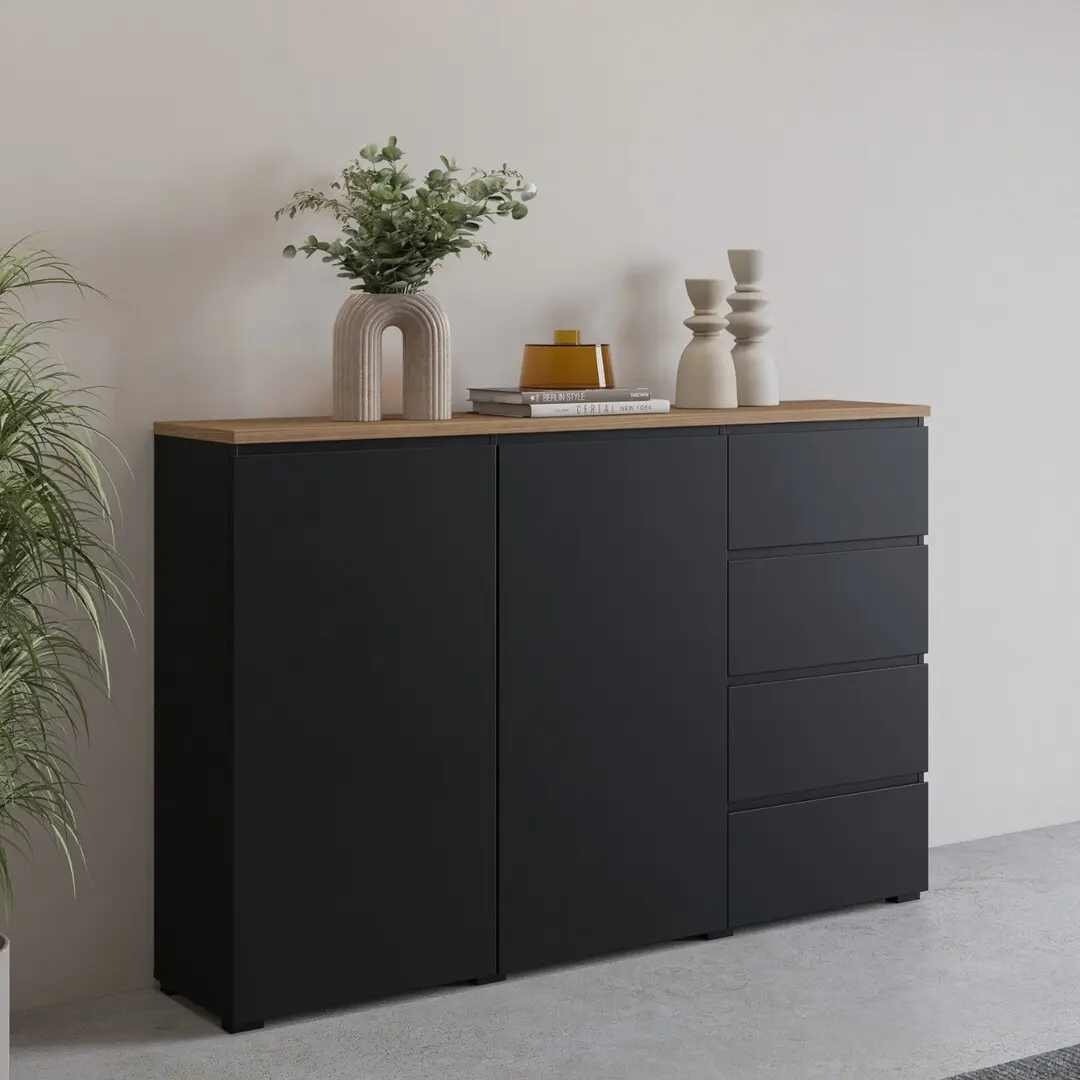 Тумба Helvetia Modo 24W5OJ45 (Black Onyks/Mauvella Oak)