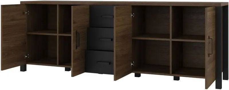 Тумба Helvetia Olin №25 4D3S (Okapi Walnut/Black)