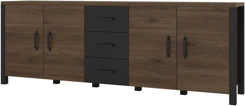 Тумба Helvetia Olin №25 4D3S (Okapi Walnut/Black)