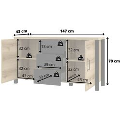 Тумба Helvetia Olin №26 2D3S (Okapi Walnut/Black) Thumb