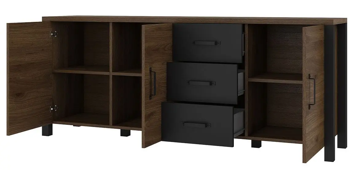 Тумба Helvetia Olin №47 3D3S (Okapi Walnut/Black)