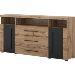 Тумба Helvetia Roger 22N2ZH25 (Wotan Oak/Black Matte) Thumb