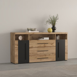 Тумба Helvetia Roger 22N2ZH25 (Wotan Oak/Black Matte) Thumb