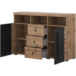 Тумба Helvetia Roger 22N2ZH43 (Wotan Oak/Black Matte) Thumb