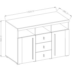 Тумба Helvetia Roger 22N2ZH43 (Wotan Oak/Black Matte) Thumb