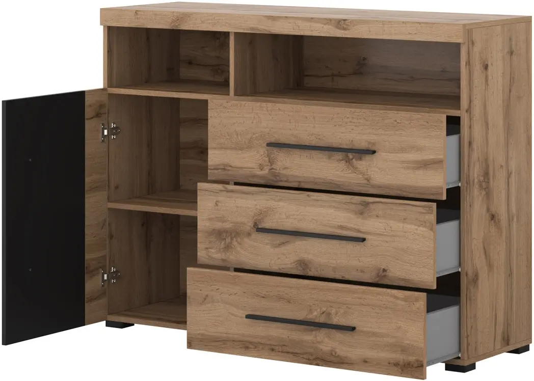 Тумба Helvetia Roger 22N2ZH47 (Wotan Oak/Black Matte)