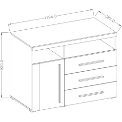 Тумба Helvetia Roger 22N2ZH47 (Wotan Oak/Black Matte) Thumb