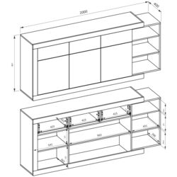 Тумба Helvetia Sintra №25 3D3S (Samdal Oak/White/White Gloss) Thumb