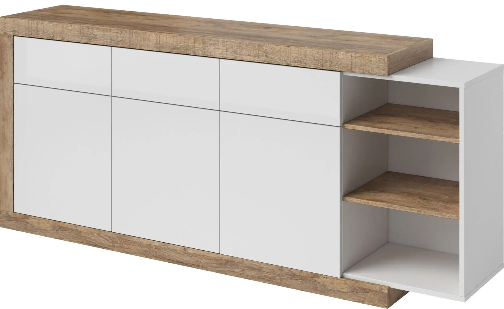 Тумба Helvetia Sintra №25 3D3S (Samdal Oak/White/White Gloss)