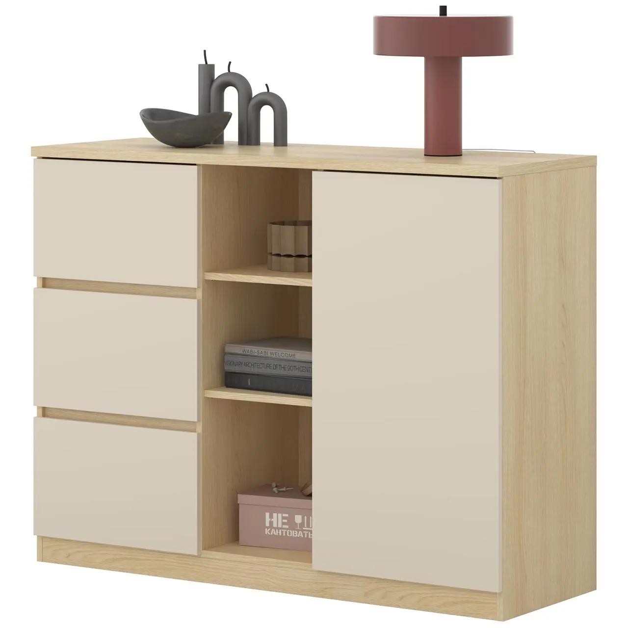 Тумба Helvetia Terra 24LBON27 (Lindberg Oak/Sand Beige) - 3