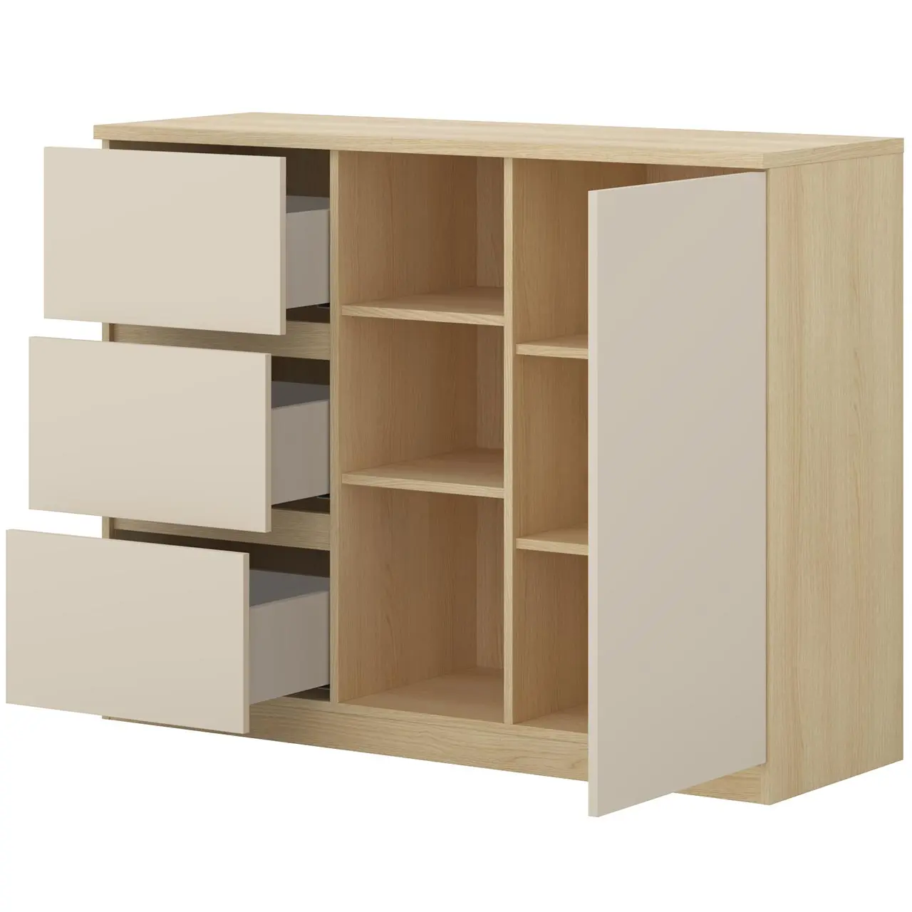 Тумба Helvetia Terra 24LBON27 (Lindberg Oak/Sand Beige) - 4