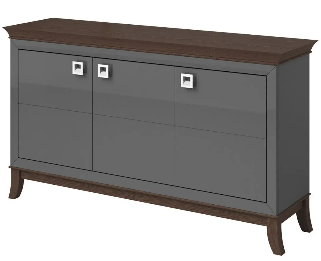 Tumba Helvetia Tisaro 3D (Anthracite Gloss/Chocolate Oak)