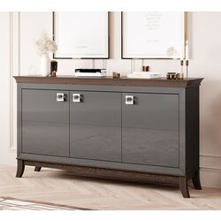 Tumba Helvetia Tisaro 3D (Anthracite Gloss/Chocolate Oak)