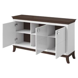 Tumba Helvetia Tisaro 3D (White Gloss/Chocolate Oak) Thumb